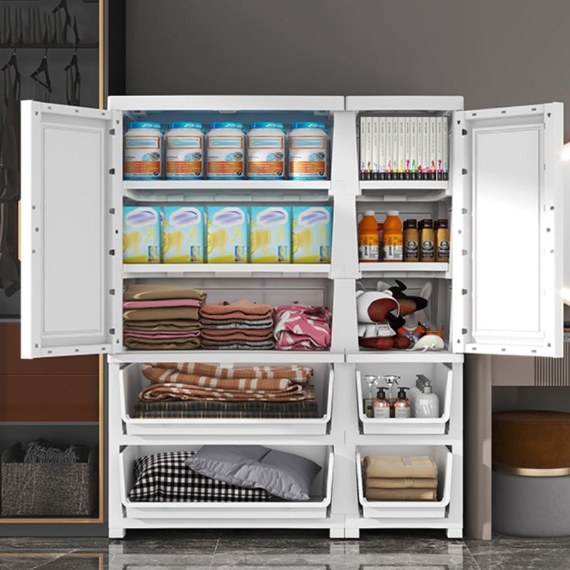 Contemporary Plastic Armoire Cabinet Bedroom Youth Armoire with wheels