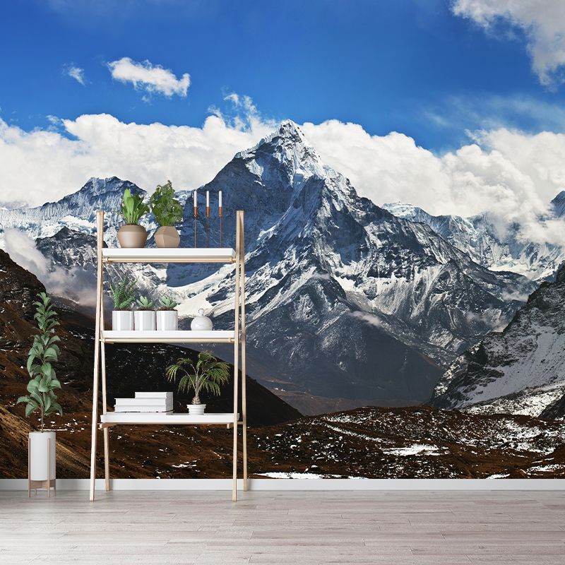 Whole Snowy Plateau Mountain Murals Stain-Proof Contemporary Living Room Wall Art