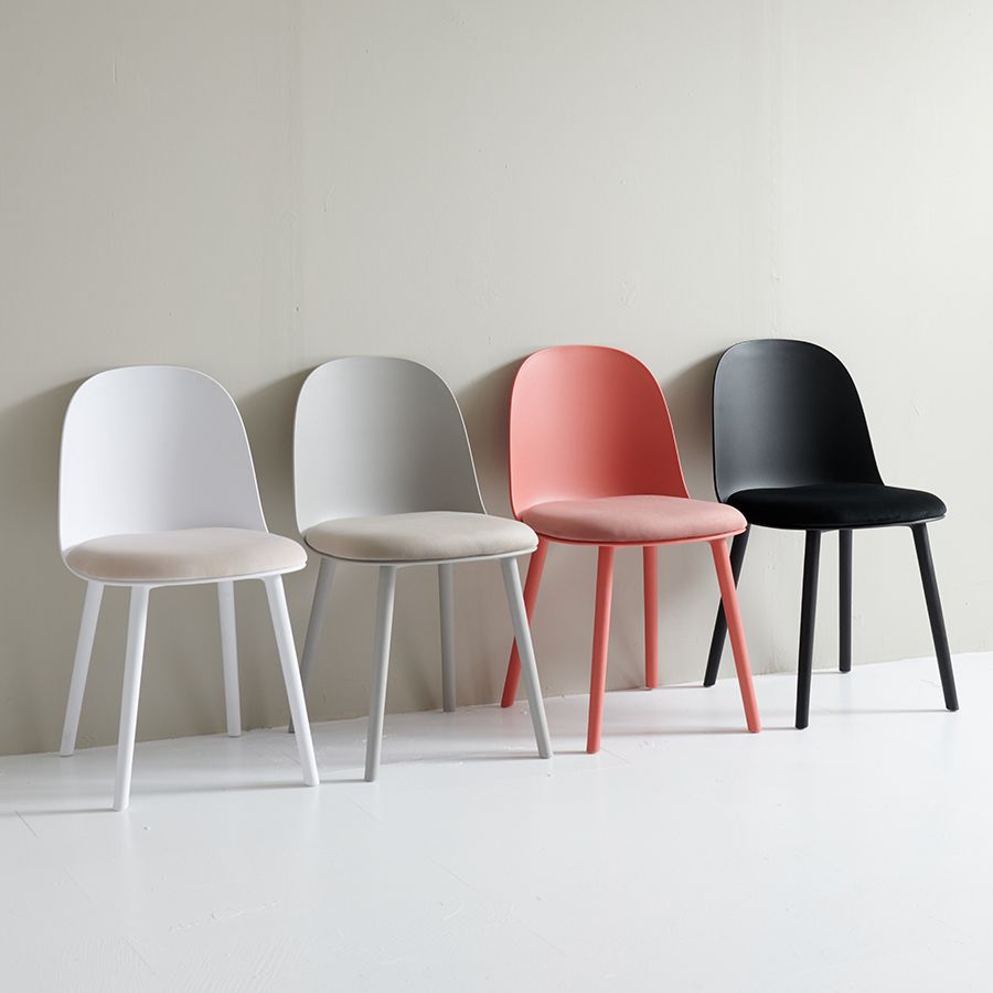 Sillas laterales de plástico Glam para interiores y exteriores, silla con respaldo sólido