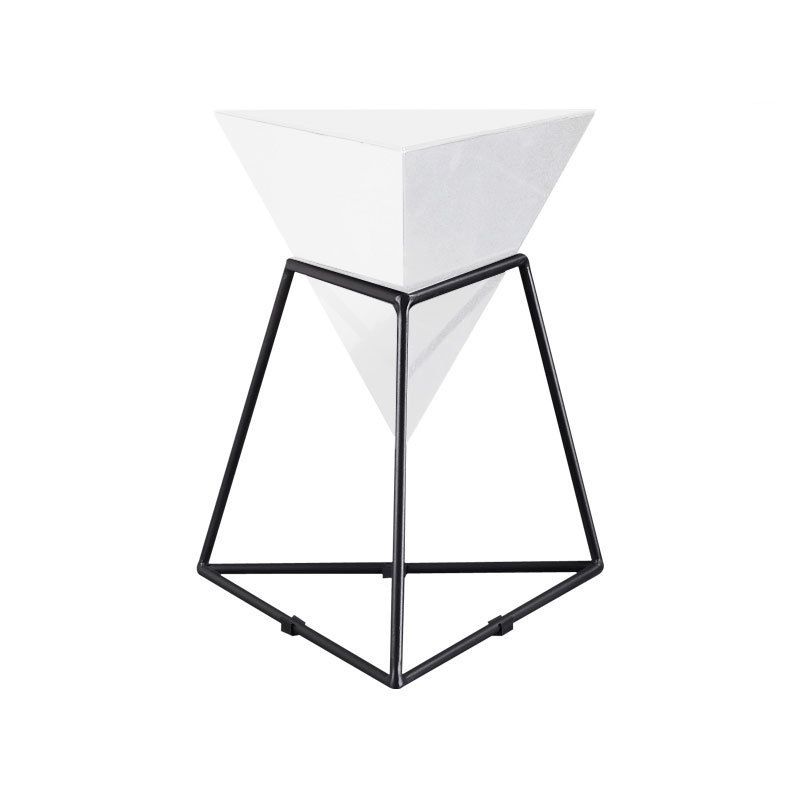 21.6"H Modern Metal Frame Base Solid Color Triangle Coffee Table End Table