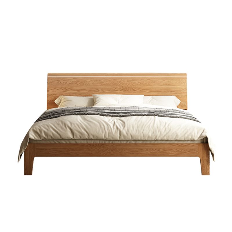 Scandinavian Solid Wood Standard Bed with Headboard Low Profile Bed