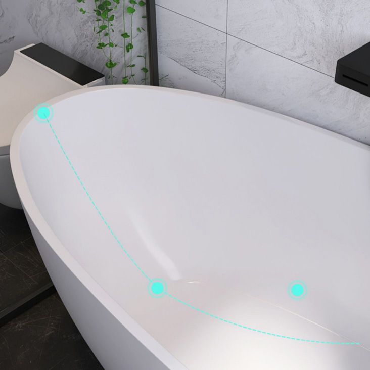 Antique Finish Soaking Bathtub Back to Wall Oval Modern Bath Tub