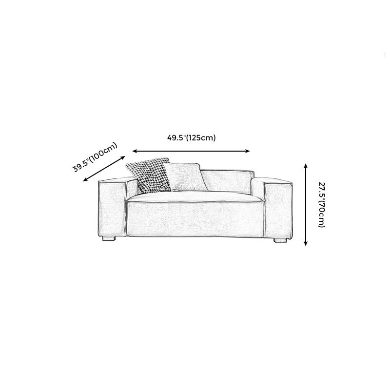Stationary Stain-Resistant Faux Leather Sofa Living Room Gray Cushions Settee