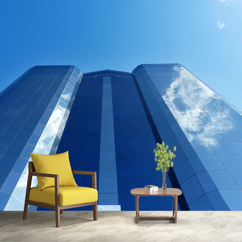 Contemporary City High-rise Water-Resistant Wall Covering for Living Room