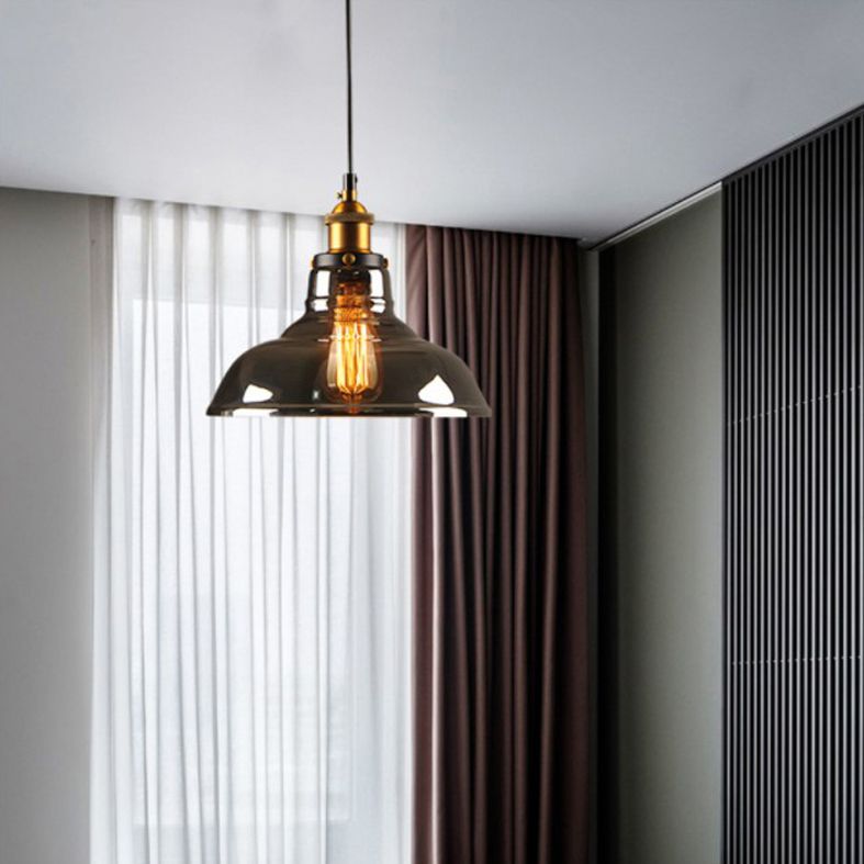 Fumo grigio lampada a sospensione in stile industriale fienile a sospensione a sospensione