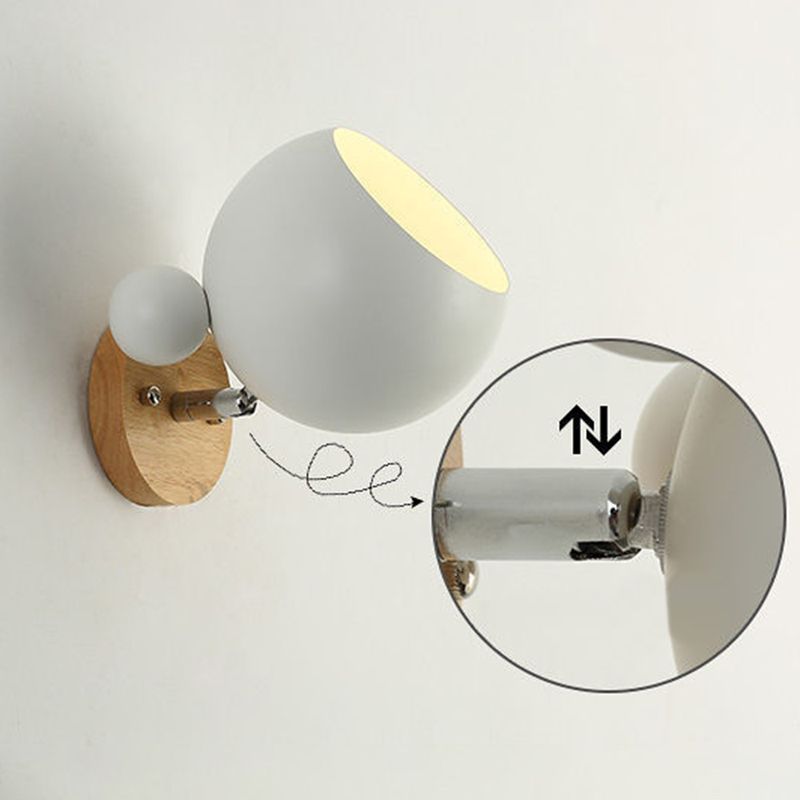 Children Wall Light Flush Mount Polish Finish Wood Lighting for Foyer