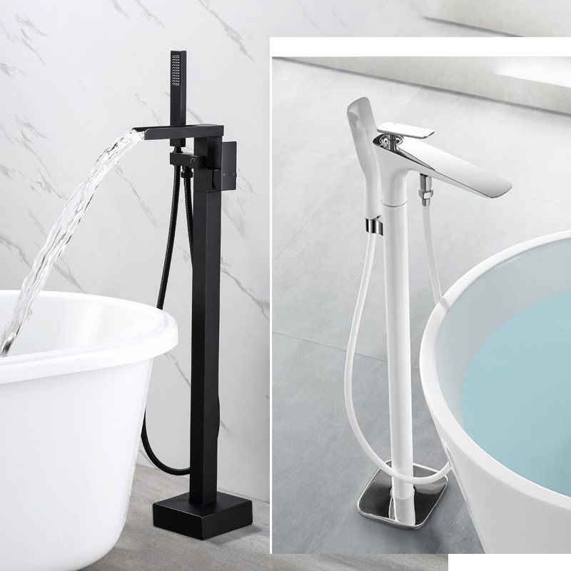 Floor Mounted Copper Freestanding Tub Filler One Handle Freestanding Bathtub Faucet