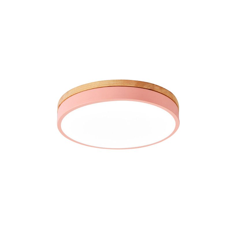Lámpara de techo acrílica para dormitorio infantil, luz de techo circular delgada de color caramelo, Macaron Loft