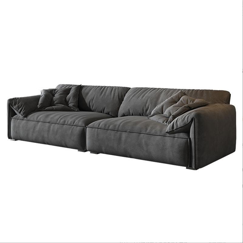 Contemporary Fabric Living Room Cushions Pillow Top Arm Standard Sofa