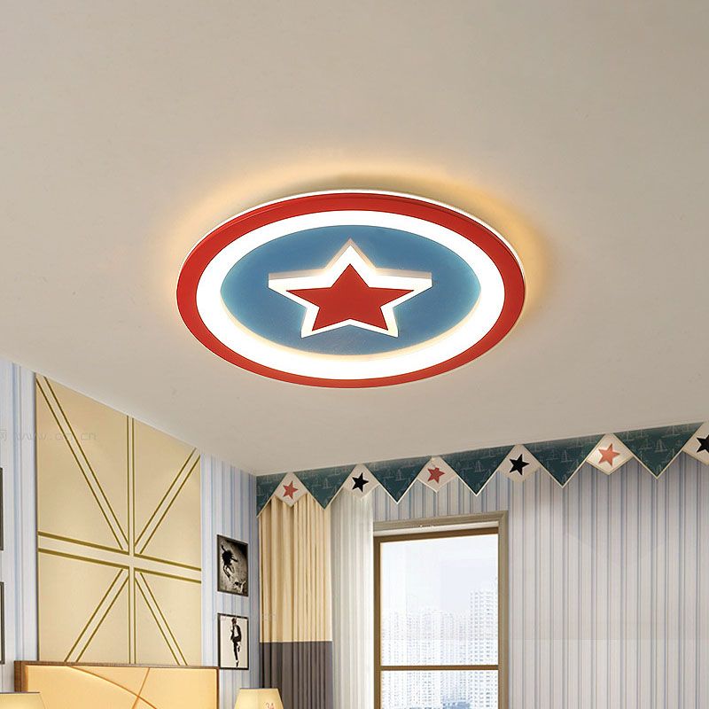 Acrylic Loop Ceiling Flush Mount Modern LED Blue Flush Light Fixture with Star Pattern for Nursery, 16"/19.5" W