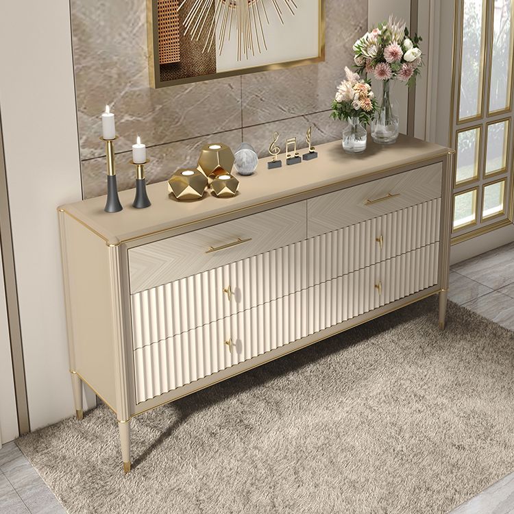 Wooden Storage Chest Dresser Glam Storage Chest with 6 Drawers