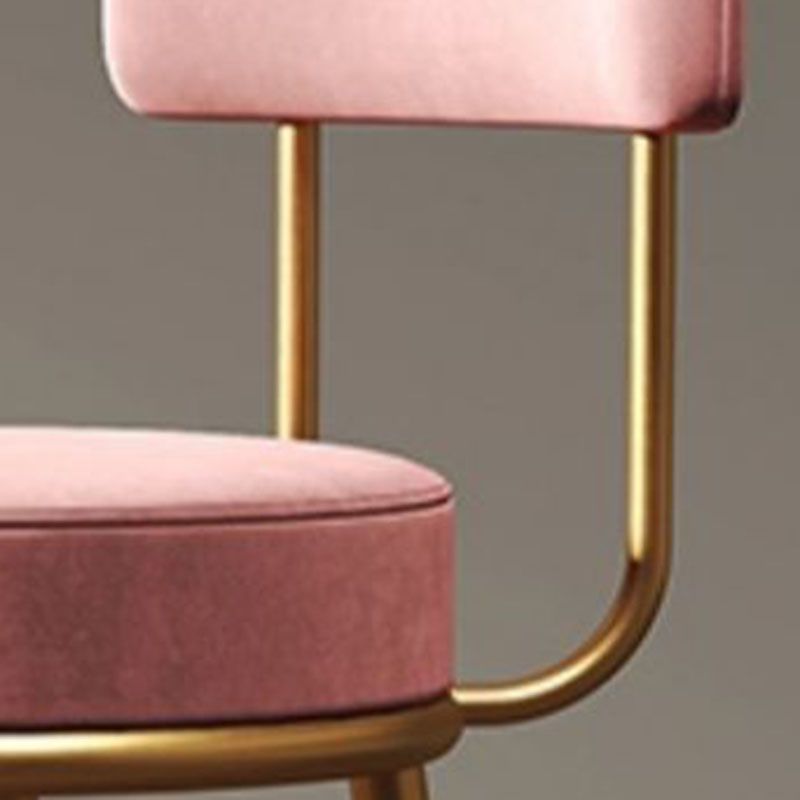Nordic Style Upholstered Fabric Stools Armless Round Barstools for Home Use