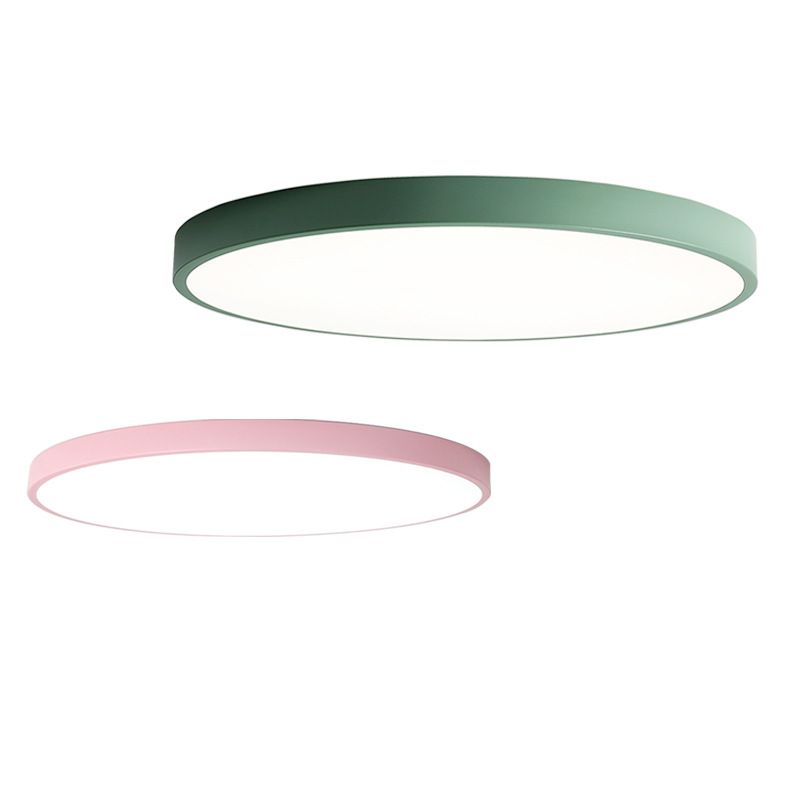 Ultradunne ronde inbouwlamp Macaron metalen kinderkamer LED-plafondmontagelamp
