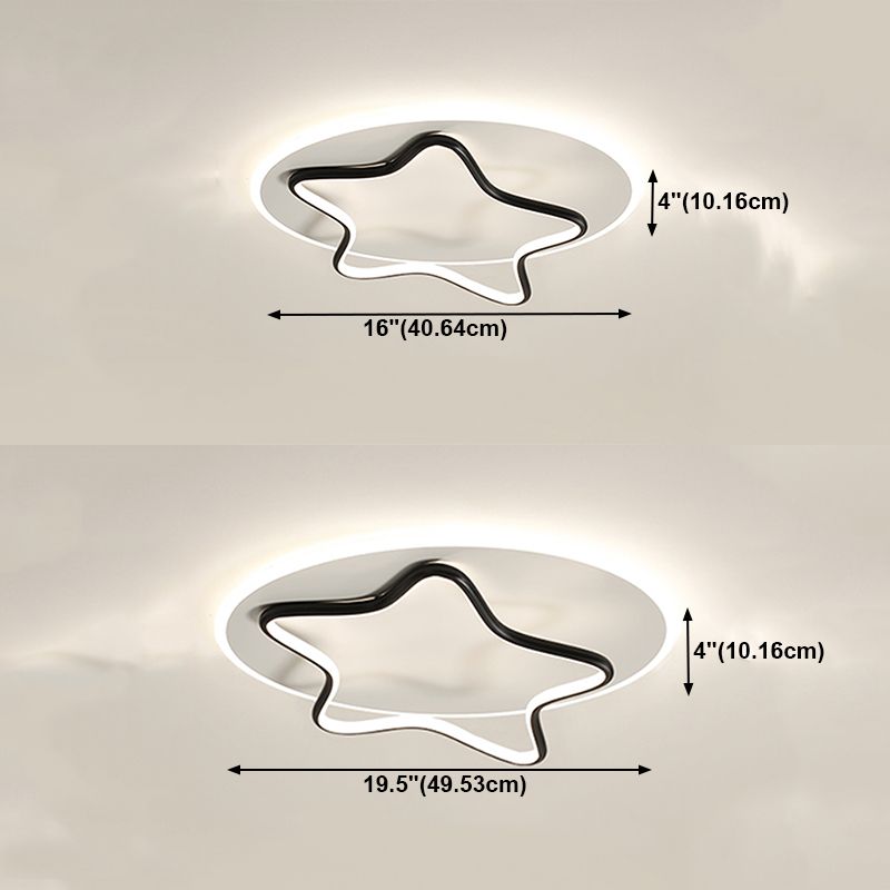 Geometry Shape Ceiling Fixtures Modern Style Metal 2 Light Ceiling Flush