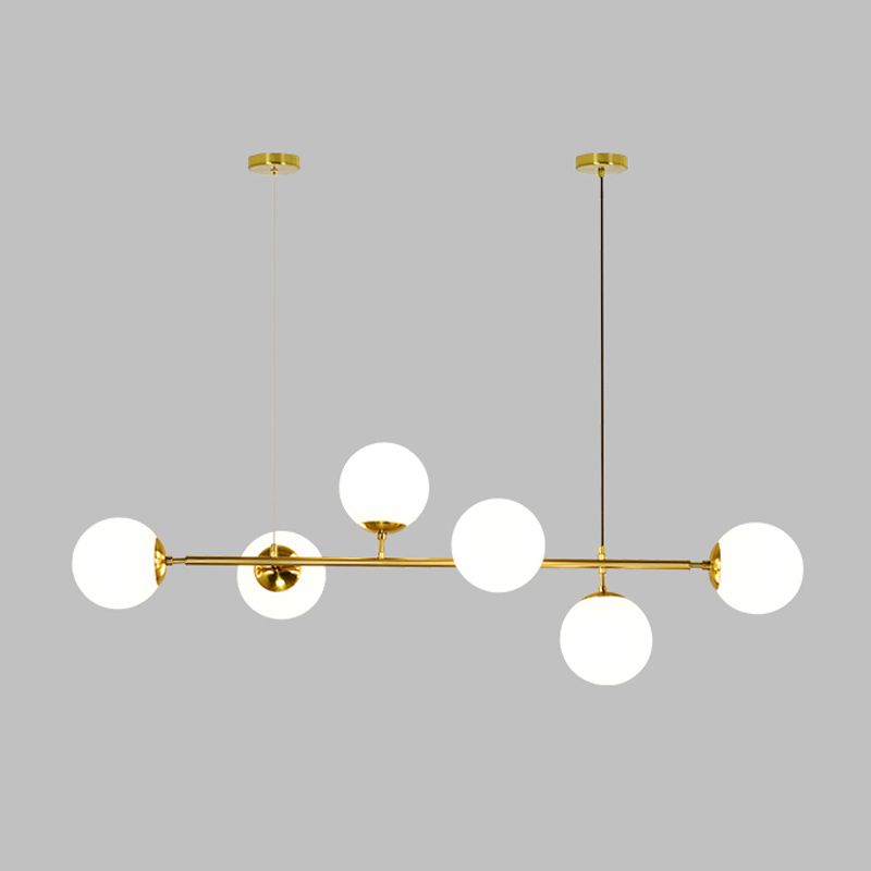 Modern Spherical Island Lighting Fixtures Glass 6 Light Pendant Lighting