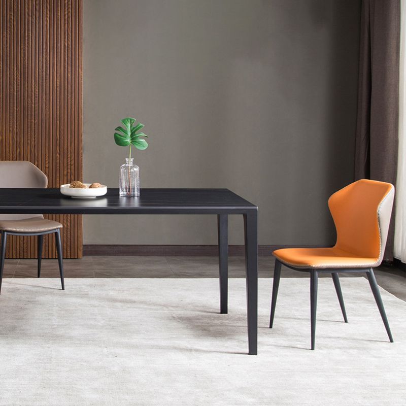 Modern Style Armless Side Chairs Windsor Back Side Chair with Metal Legs