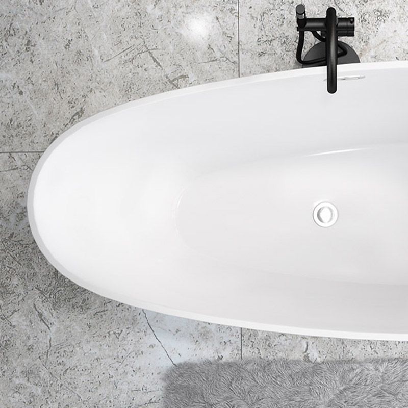 Modern Acrylic Bathtub Freestanding Soaking Bathtub with Drain Bath Tub