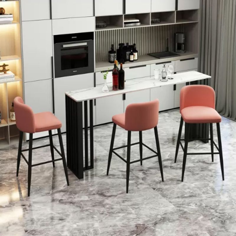 Industrial 1/2/4 Pieces Table and Stool Set Rectangle Indoor Stone Counter Height Set