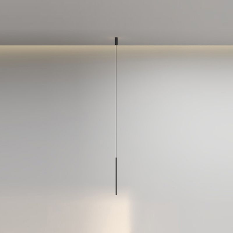 Style moderne linéaire pendant en métal à 1 lumière pour chambre à coucher