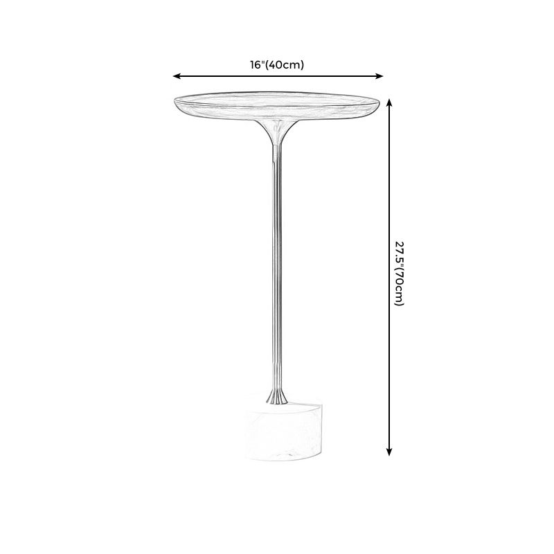 23.6"/27.5" Tall Marble Pedestal Side Table Wood Round Side End Table