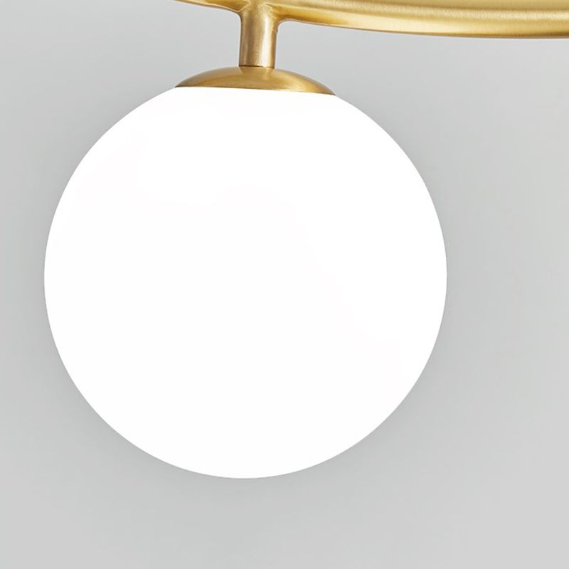 Luz de la isla Sputnik de madera en moderna luz colgante de cobre de estilo artístico con sombra de vidrio