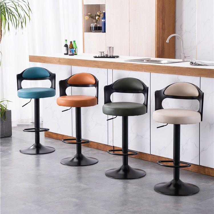 Contemporary Style Metal Bar Stool Footrest Counter Stool for Living Room
