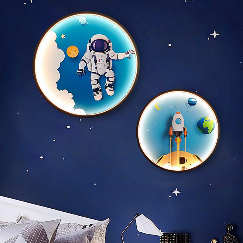 Lampada a parete in alluminio blu Sconcetto fumetto con funce lampada per la stanza dei bambini