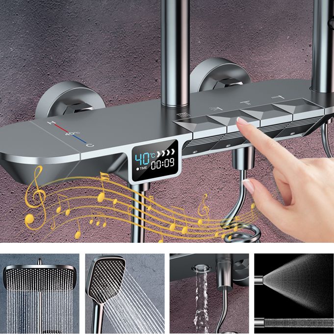 Ellipse Shower Set Intelligent Digital Display Thermostatic Shower Diamond Button