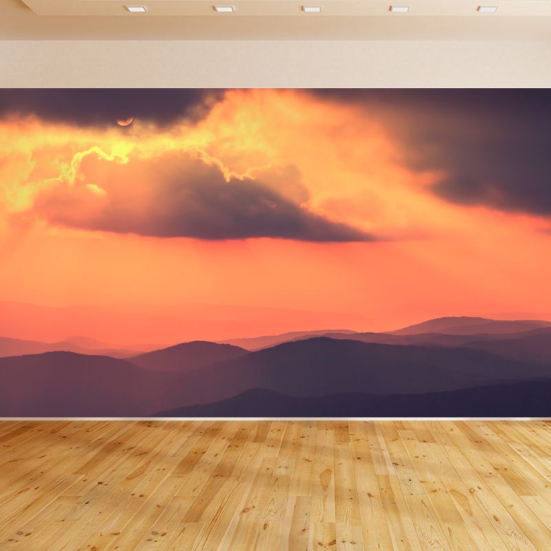Nature Scenery Mountain Mural Decal Modern Smooth Wall Covering for House Interior