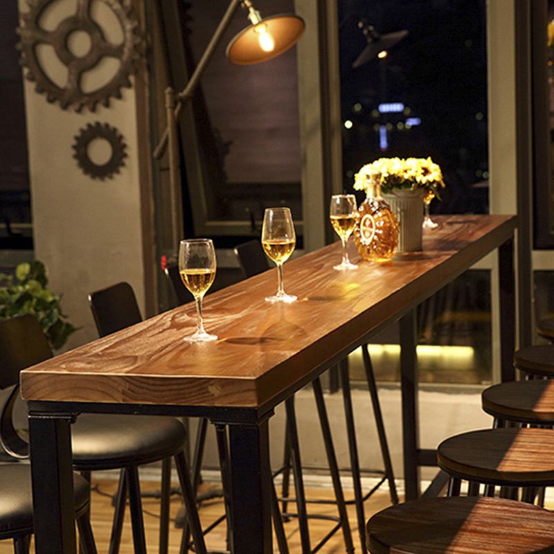 Industrial 1/2/6/11 Pieces Solid Wood Bar Table Set Fixed Counter Set