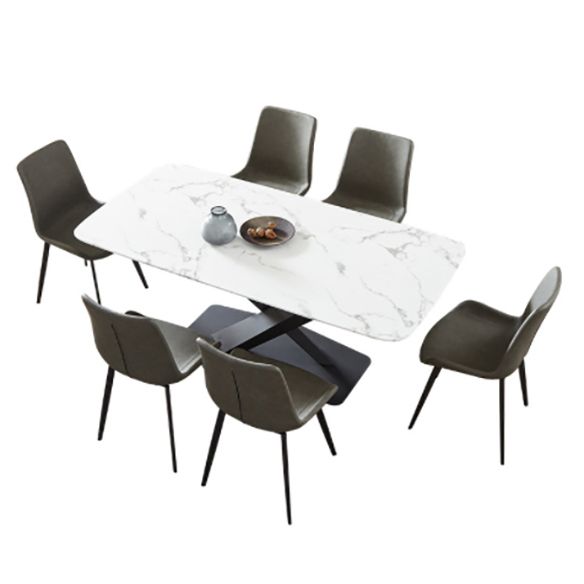 Fixed Sintered Stone Dining Room Set of with Pedestal Base Table Dining Room Furniture for Home