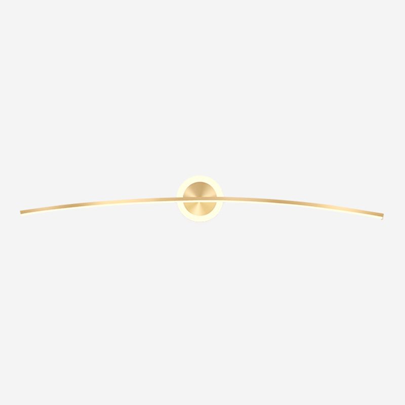 Linear Shape Metal Wall Light Modern Style 2 Lights Mirror Wall Mount Light