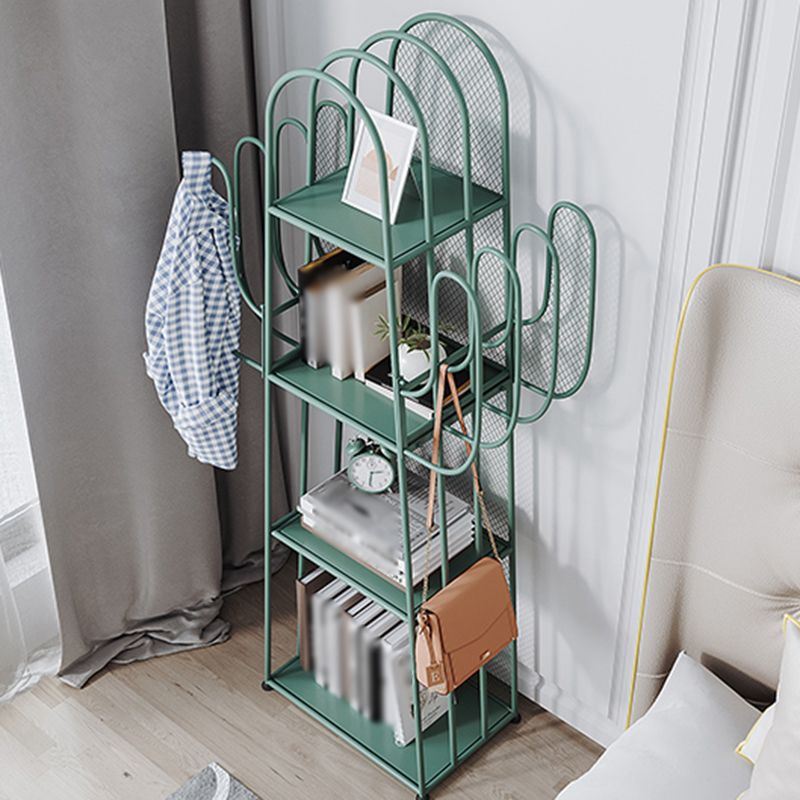 59"H Scandinavian Style Bookshelf Metal Shelf Bookcase for Home Use