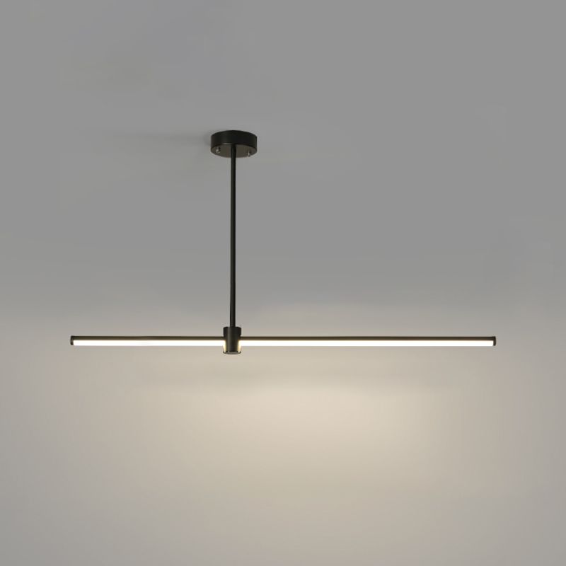 Modern LED Island Lighting Black Acrylic Chandelier Light Fixture for Bedroom