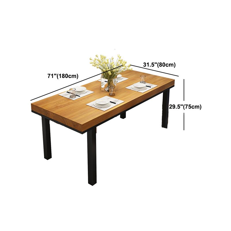 Industrial Solid Wood Top Table Natural and Black Dinner Room Kitchen Table