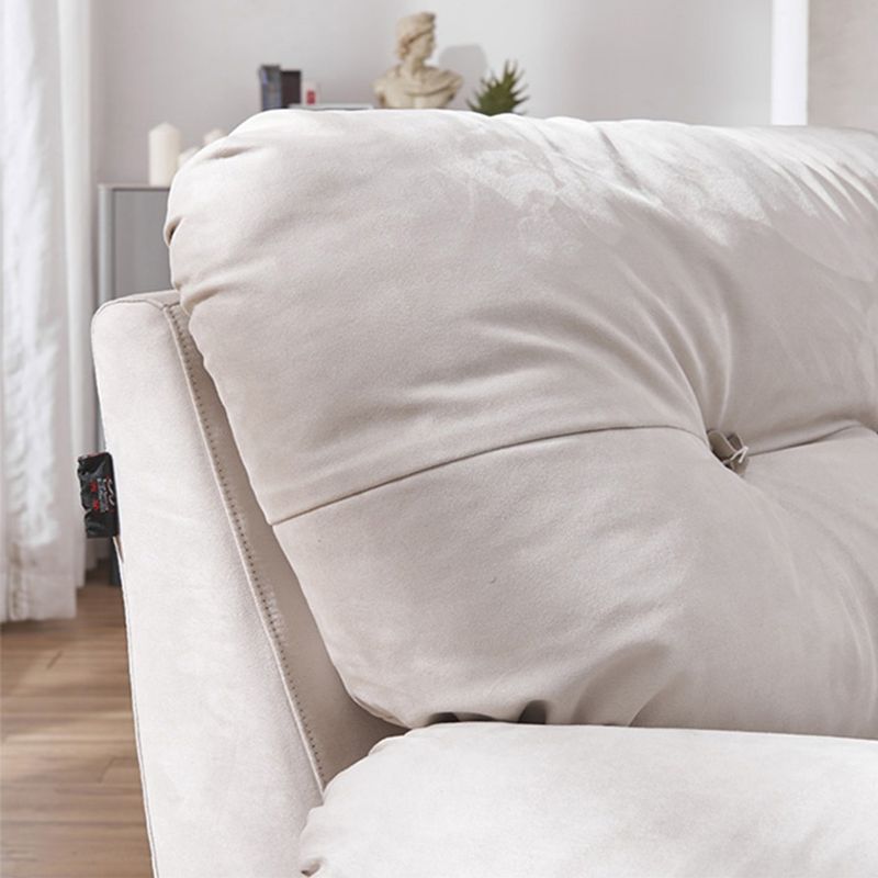 Modern White Cushions Armless Living Room Faux Leather Seating