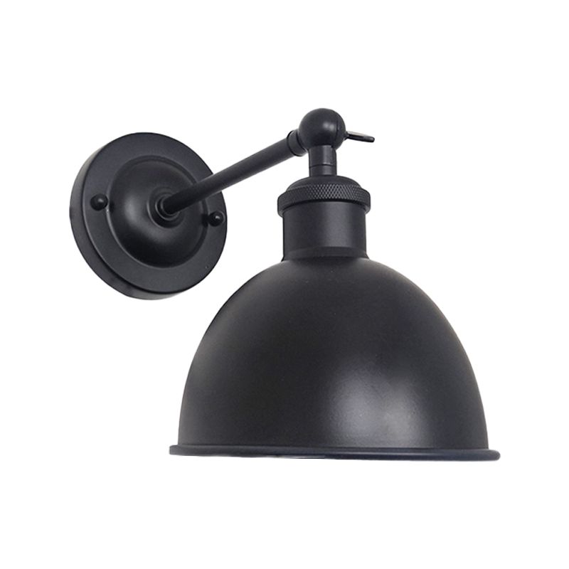 Industrial Wall Sconce Dome Shape Wall Light with Metal Shade for Bedroom