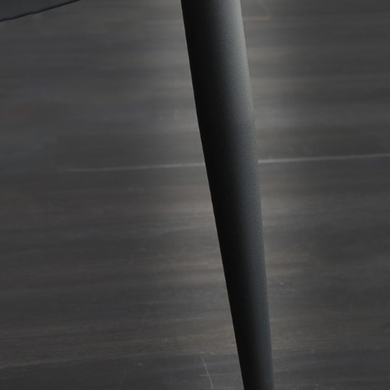 Faux Leather Side Chair Wingback Armless Chair with Black Legs