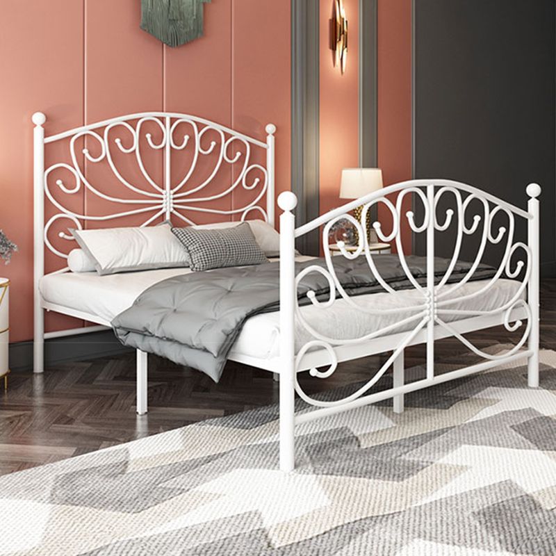 Metal Open-Frame Bed 45.27" High Wire-Grid Bed with Custom Gold Legs