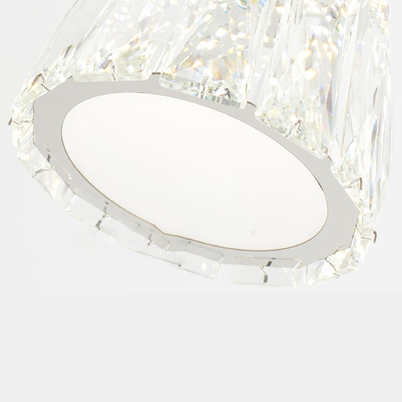 Glockenförmige Kristallcluster Anhänger moderne Chrom -LED -LED Hängende Licht für Esszimmer