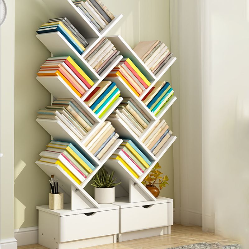 Engineered Wood Standard Scandinavian Closed Back Bookshelf with Shelves