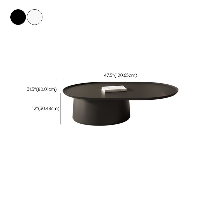 Elliptical Pedestal Coffee Table Set Modern 47.2" W Cocktail Table