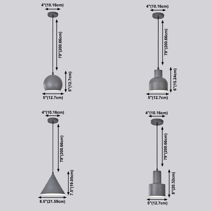 Géométrique Small Pendant Lightture Metal 1 Bulbe Nordic Hanging Light pour le chevet