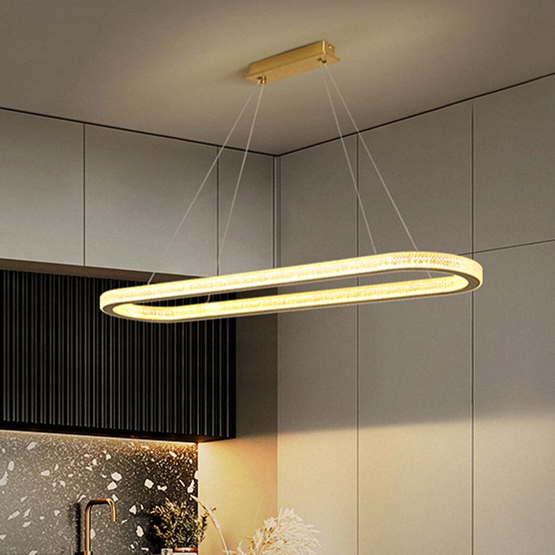 Modern Style Oval Pendant Light Metal 1 Light Pendant Light Fixture