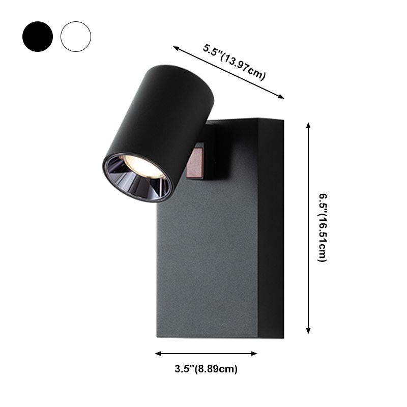 Moderner Stil Verstellbarer Zylinderwandleuchten Beleuchtung Metall 1 Leichte LED -Wandmontagelampen