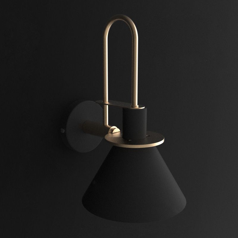 Contemporary Simplicity Conical Wall Mounted Lights Metallic Wall Mounted Lamp for Bedside