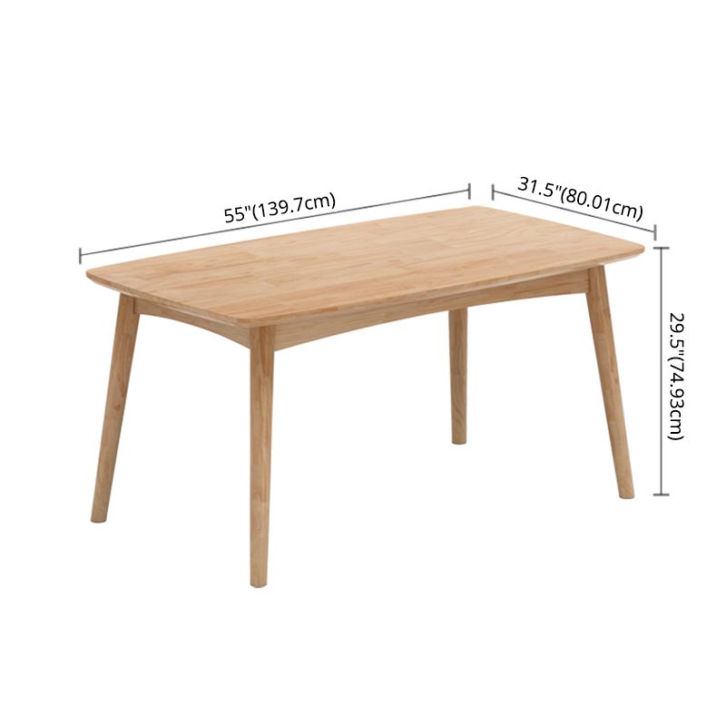 Modern Solid Wood Rectangle Shape Dining Furniture with 4 Wood Legs for Kitchen