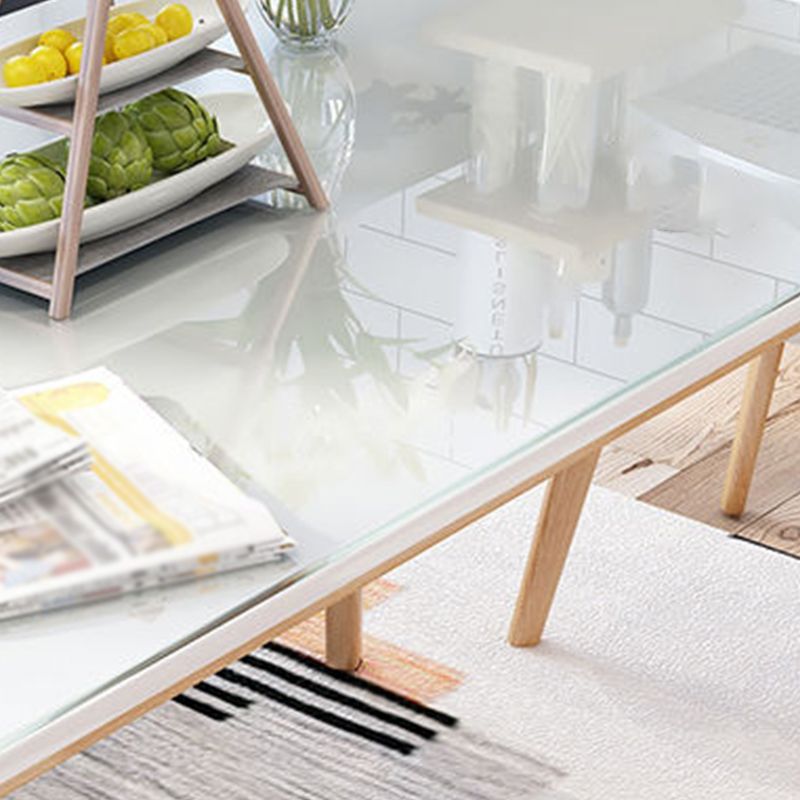 White Stone Top Dining Table Mid-Century Modern Table with 4 Legs