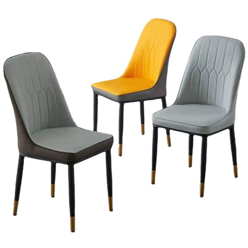 Glam Faux Leather Dining Chair Parsons Chair in Matte Finish for Office