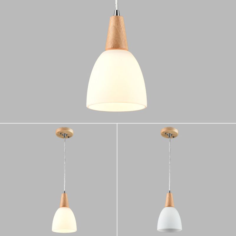 Cone Hanging Pendant Lights Modern Simple White Glass Pendant Ceiling Lights for Restaurant